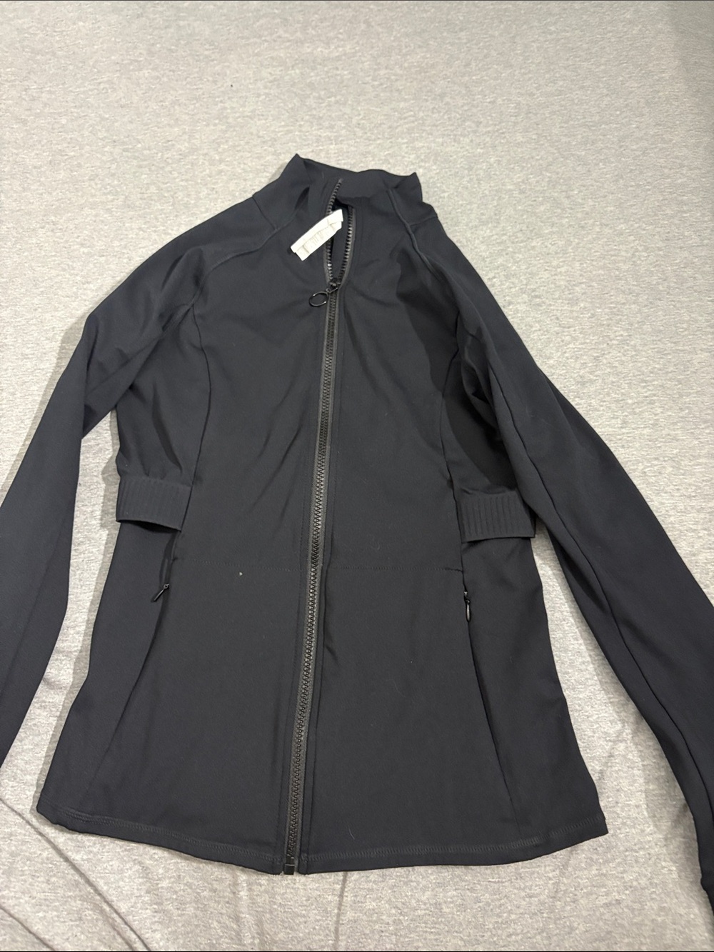 Fabletics Black Full-Zip Bomber Jacket
